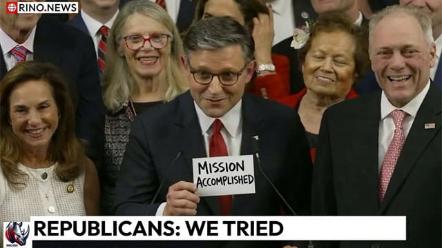 Republicans celebrating on stage a recent Democrat amnesty bill.