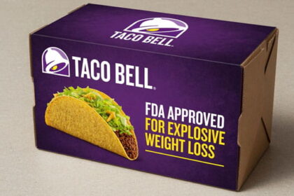 Taco Bell taco with lettuce.