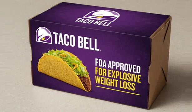 Taco Bell taco with lettuce.