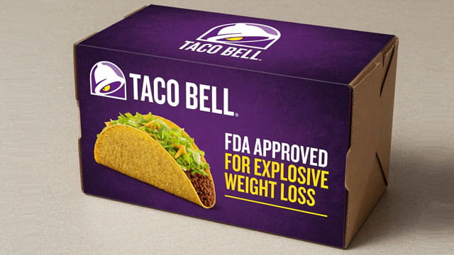Taco Bell taco with lettuce.