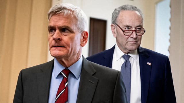 Congress members Chuck Schumer and Bill Cassidy on Big Pharma stocks.