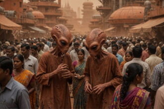 Martians on Mars surrounded by hundreds of Indian immigrants.
