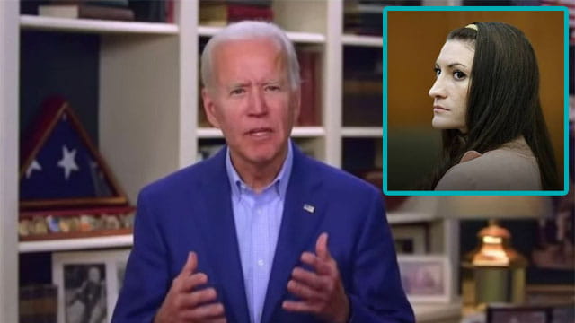 Joe Biden giving an interview regarding Lindsay Clancy.