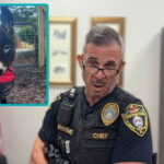 Cedartown police chief with an inset of HeeHaw the donkey shot by police.
