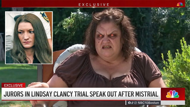 Female Lindsay Clancy jurors giving an interview on news.