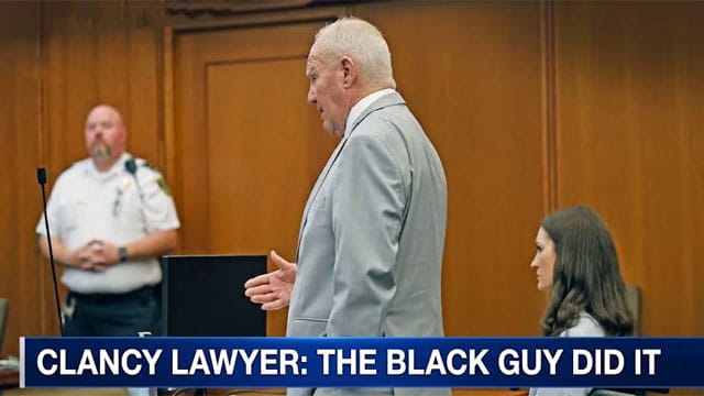 Lindsay Clancy lawyer old man speaking in courtroom.