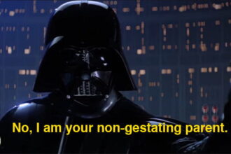 Star Wars Empire Strikes Back scene with Darth Vader shown on New York TV.