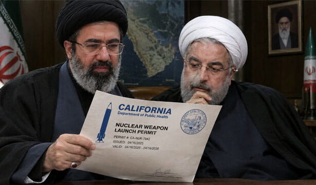 Iran leaders holding a California permit application.