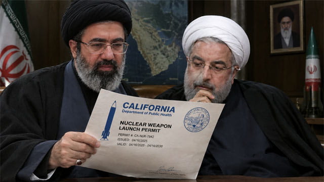 Iran leaders holding a California permit application.