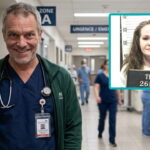 Canada doctor smiling at insert of Tennessee death row inmate Christa Pike.