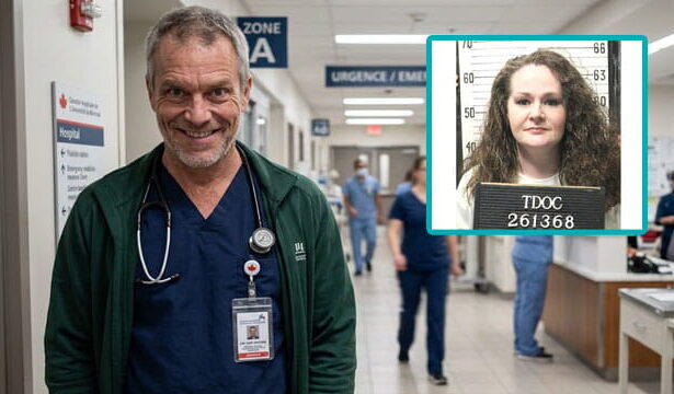 Canada doctor smiling at insert of Tennessee death row inmate Christa Pike.
